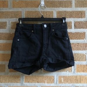 black hi-rise shortie shorts